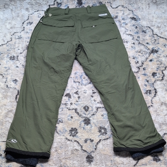 Bonfire Snowboarding Insulated Cargo Snow Pants Men’s M Olive Green Nylon - Picture 8 of 10